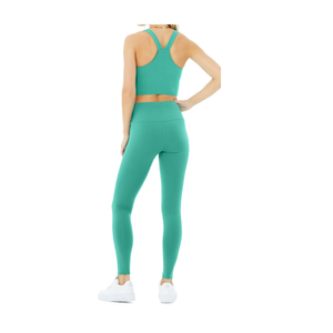 Conjunto de Yoga de 2 Piezas con Estampado Sólido para Mujer, Bra Deportivo con Cintura Elástica y Ropa Deportiva Transpirable - Product Image 3