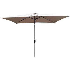 10 X 6.5t Rectangular LED <b>Lighted</b> Outdoor Umbrellas for Garden Pool Spa Solar Powered Crank <b>Push</b> Button Tilt for Patio Swimmi - Product Image 4