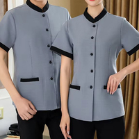 Ensembles d'uniformes personnalisés pour le personnel des hôtels, bars et restaurants, unisexes, pour le personnel d'entretien ménager, serveurs, manches longues/courtes, en spandex/polyester, uniforme de travail