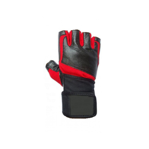 Half Finger Fitness <b>Gloves</b> Leather Weight Lifting Gym Workout Adjustable Wrist Strap Unisex Red <b>Black</b> - Product Image 5