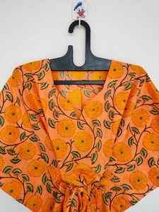 Robe kaftan en coton imprimé floral indien faite à la main, style kimono, vêtements de détente - Product Image 2