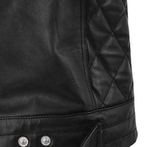 Leather Cult <b>Men's</b> <b>Black</b> Biker <b>Vest</b> Stand Collar Zipper Waistcoat Moto Style - Product Image 4