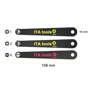 3 pcs/set DIY Steel Super Thin Spanner Slotted & Phillips Bit with Key Ring OEM - Product Image 3