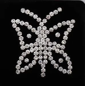100 pièces de diamants étoilés blancs couleurs D/E/F, taille brillant ronde de 1,3 mm, cultivés en laboratoire, 0,01 carat chacun, petites pierres lâches, clarté VVS/VS+ - Product Image 3