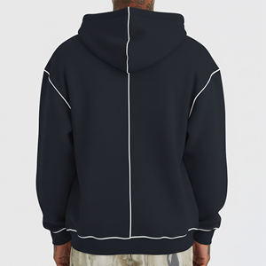 High Quality Winter Men's 500Gsm <b>Thick</b> <b>Fleece</b> Hoodies 100% Cotton Oversized Boxy Fit Custom Embroidered Logo Beaded Drop Plain - Product Image 5