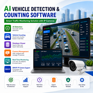 ซอฟต์แวร์นับจำนวนยานพาหนะด้วย AI |   การตรวจสอบการจราจรด้วยกล้อง ONVIF |   OEM และ ODM - Product Image 1
