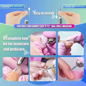 Embouts de ponceuse à ongles diamantés personnalisés 3/32 pouces, embout pour cuticules en acier inoxydable, usage commercial, outils de manucure et pédicure pour acrylique - Product Image 2