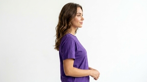 T-shirt en coton uni personnalisé pour femmes, coupe ample, décontracté, été - Product Image 2
