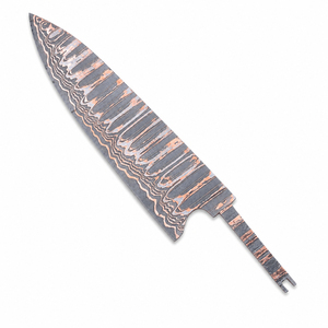 Burraq DIY OEM Custom Handmade Damascus Copper Steel 0.5mm Thick Straight Edge <b>Clip</b> Point Blank Blade Knife 7.5 Inches Camping - Product Image 6