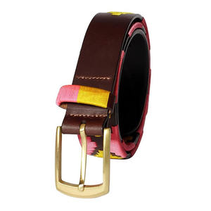 Cinturón Ecuestre de Cuero de Alta Calidad con Bordado Personalizado de Patrón de Diamantes para Hombre - Product Image 6