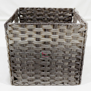 New Design Eco-Friendly PP Rattan Multifunction <b>Shelf</b> Basket Closet <b>Clothes</b> Organizer Iron Frame Built-In Handles - Product Image 3