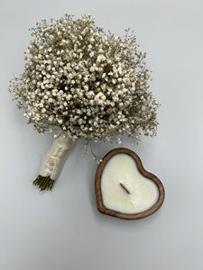 Cuenco de madera artesanal para hacer velas, con forma de corazón, recipiente de madera natural para cera, bandeja decorativa para mesa de granja y decoración de estanterías - Product Image 3