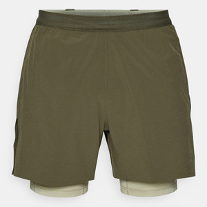 Men's Olive Green Solid Running Bermuda Shorts <b>Mid</b> Waist Drawstring Closure Casual Woven Breathable Canvas Polyester/Cotton - Product Image 6