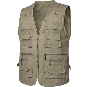 Chaleco de Pesca para Hombre, Multibolsillos, de Algodón, Azul Oscuro, Transpirable, Estilo Safari, para Trabajo, Viajes y Fotografía - Product Image 4