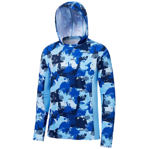Hoodie de pêche à manches longues imperméable UPF 50 en polyester 100% - Service OEM personnalisé, séchage rapide, léger, facile à laver - Product Image 5