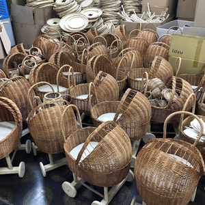 Rattan Baby <b>Stroller</b> Traditional Design Wicker Crib <b>for</b> Babies and Kids 0-3 Years - Product Image 6