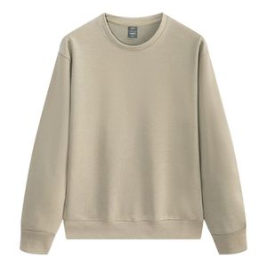 เสื้อสเวตเชิ้ตคอกลมแบบยูนิเซ็กซ์ ทรงปกติ สีพื้น ผ้าถัก สไตล์ลำลอง สีเบจ แขนยาว - Product Image 1
