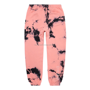 2025 Custom Hot Selling <b>Pink</b> <b>Tie</b> Dye Women's Casual Sweatpants 100% Cotton Mid Waist Dark Wash for Winter Hiking Outdoor Jogging - Product Image 2