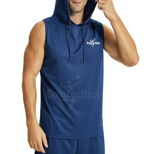 High Quality Streetwear Oversized Wholesale <b>Sleeveless</b> <b>Hoodies</b> Fashion Clothing <b>Men</b> <b>Sleeveless</b> <b>Hoodies</b> - Product Image 6