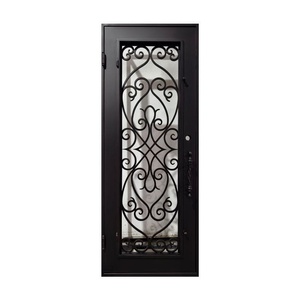 Royal Luxury Rust-resistant Wrought Iron Entrance Door Decorative Glass Inserts Easy Assembly for Outdoor Use Modern Design - Product Image 1
