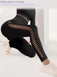 Seamless 2 Piece Yoga Outfits Women <b>Tie</b> <b>Dye</b> Side Cutout Long Sleeve Crop Top with High Waisted Butt Lifting Workout Leggings <b>Set</b> - Product Image 5
