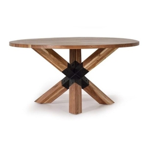 Modern <b>Round</b> WoodenTop <b>Dining</b> <b>Table</b> with Eco-Friendly Handmade Stable Home Furniture for 4 Seater - Product Image 2