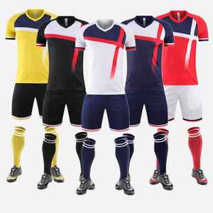 Men's Navy Red White V-Neck Soccer Jersey <b>Set</b> Short Sleeve Quick Dry Polyester Uniform All Seasons Adult Size 10 - Product Image 2