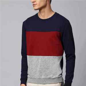 Sudadera de invierno de alta calidad ODM de forro polar con logotipo personalizado, ligera, de algodón, cuello redondo, color sólido, para hombre, 380 g/m², OEM con tela de 3 tonos. - Product Image 4