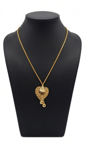 DIVYORO GOLD FILIGREE HEART PENDANT <b>CHAIN</b> - Product Image 1