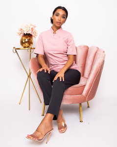 Women's Custom Spa Uniform New Fashion <b>Elastic</b> Salon Scrub with Adjustable Knitted <b>Lace</b> Spa Uniform - Product Image 4