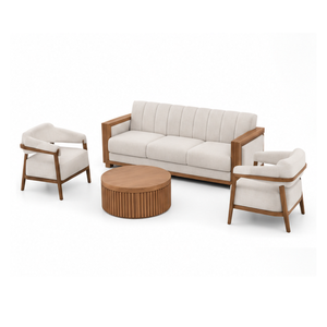 Juego de Sofás Modernos de Madera de Teca Sólida para Sala de Estar, Muebles de Lujo para Apartamentos, Hoteles y Villas, Fabricante de Muebles para Salón - Product Image 3