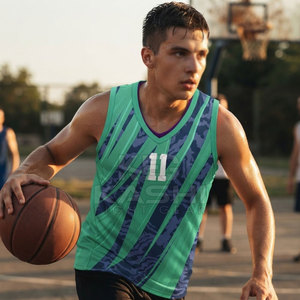 Collection de maillots de basket pour équipes de fournisseurs : Maillot sans manches respirant et anti-humidité en polyester à col en V pour joueurs - Product Image 5