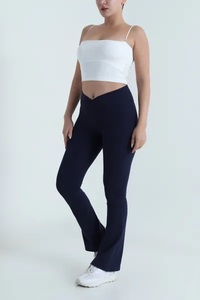 Seamless Simple <b>High</b>-<b>Waisted</b> Ankle-Length Solid Yoga <b>Leggings</b> Women Plus Size Elastic Waist Breathable Eco-Friendly Quick Dry - Product Image 3