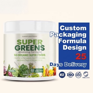 Poudre de Super Aliments Verts Bio OEM à Marque Blanche avec Spiruline et Chlorelle <span class=keywords><strong>pour</strong></span> la Détoxification et le Soutien Digestif - Product Image 1