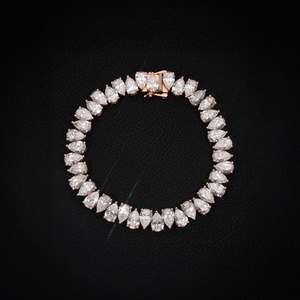 Pear Cut Moissanite Freshwater Pearl Luxury Tennis Bracelet 925 Silver <b>Bangle</b> Rose Gold Plated Claw <b>Set</b> Jewelry Gift - Product Image 1