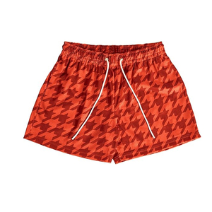 Pantalones Cortos Deportivos para Hombre, Diseño Personalizado con Estampado de Pata de Gallo, Cintura Media con Cordón Ajustable, Tejido Grueso, Transpirable, 100% Poliéster Malla - Product Image 1