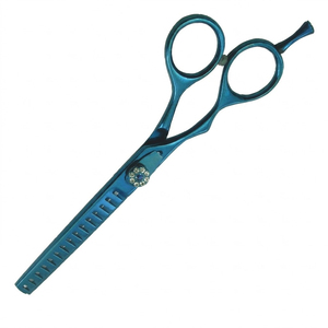 Ciseaux texturisants pour barbier, outils professionnels de salon, acier inoxydable bleu avec vis de réglage en cristal - Product Image 4