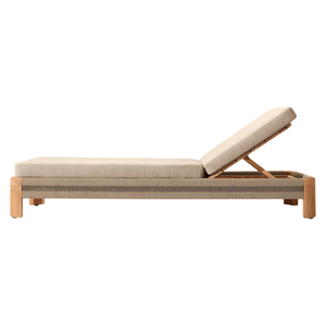 Chaise longue d'extérieur en teck tropical raffiné, structure durable, dossier réglable, mobilier de luxe pour piscine et resort - Product Image 1