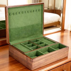Luxurious Wooden Jewelry Box for Home Dressing Table Decor for Jewelry Ring <b>Earrings</b> Pendant Necklace Storage <b>case</b> Organizer - Product Image 2