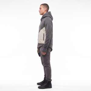 Veste à capuche en polaire pour homme, color-block, avec fermeture éclair et poches, coupe régulière, coupe-vent, pour l'automne - Product Image 2