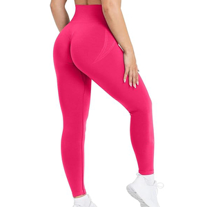 Nuevas llegadas: Leggings de gimnasio de cintura alta con logo personalizado, leggings sin costuras con efecto push-up para mujer - Product Image 6