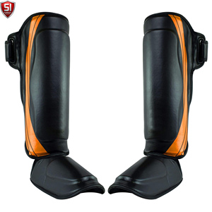 Protège-tibias de boxe pour entraînement de combat, protection de la cheville et du cou-de-pied, chauffe-jambes MMA Muay Thai, protège-tibias légers en PU - Product Image 2