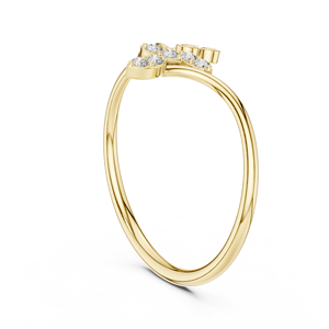 Anillos de oro macizo de 14k para mujer con diamantes de corte redondo minimalistas de diseñador floral, para regalo, compromiso, aniversario, boda - Product Image 3