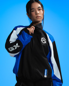 Veste de survêtement sportive écologique pour homme GX, style streetwear, manches longues, color-block, col à capuche avec cordon de serrage, respirante - Product Image 1