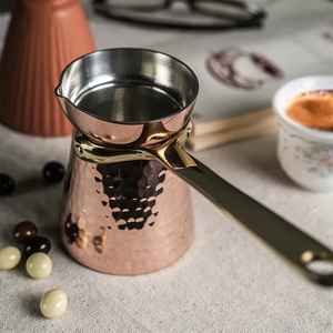 Cafetera Turca Premium de Cobre, Cezve Hecha a Mano, Estilo Otomano, Tetera Pequeña para Café, Cafetera Árabe Tradicional - Product Image 2