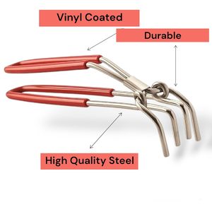 Pince à fil métallique en acier inoxydable pour hot pot, poignée enduite de vinyle, antidérapante, compatible lave-vaisselle, pour commande en gros - Product Image 4
