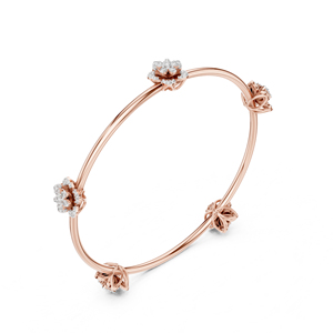 Bracelet en or rose 14 carats avec diamant rond cultivé en laboratoire pour femmes |   Vêtements de bureau |   Nouveau diamant cultivé - Product Image 2