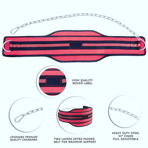 Weight Lifting <b>Belt</b> Standard Neoprene Dip <b>Belt</b> Heavy Duty Chain Pull Chin Dips Bodybuilding <b>Exercises</b> Strength Training Gym Wear - Product Image 3