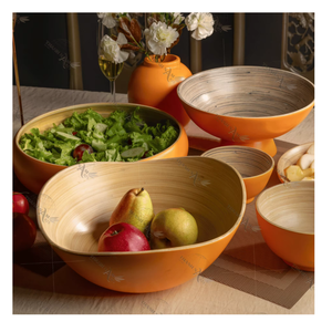 Tazones Desechables Ecológicos de Bambú Hilado de Vietnam, Diseño Clásico, Tazones Personalizados, Tamaño D15H8, Capacidad >10L, para Fiestas, Hogar y Cocina - Product Image 1