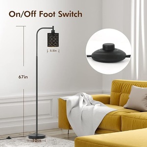 Lámpara de Pie Contemporánea con Pantalla de Tela e Interruptor de Pie para Iluminación del Hogar y la Oficina - Product Image 1